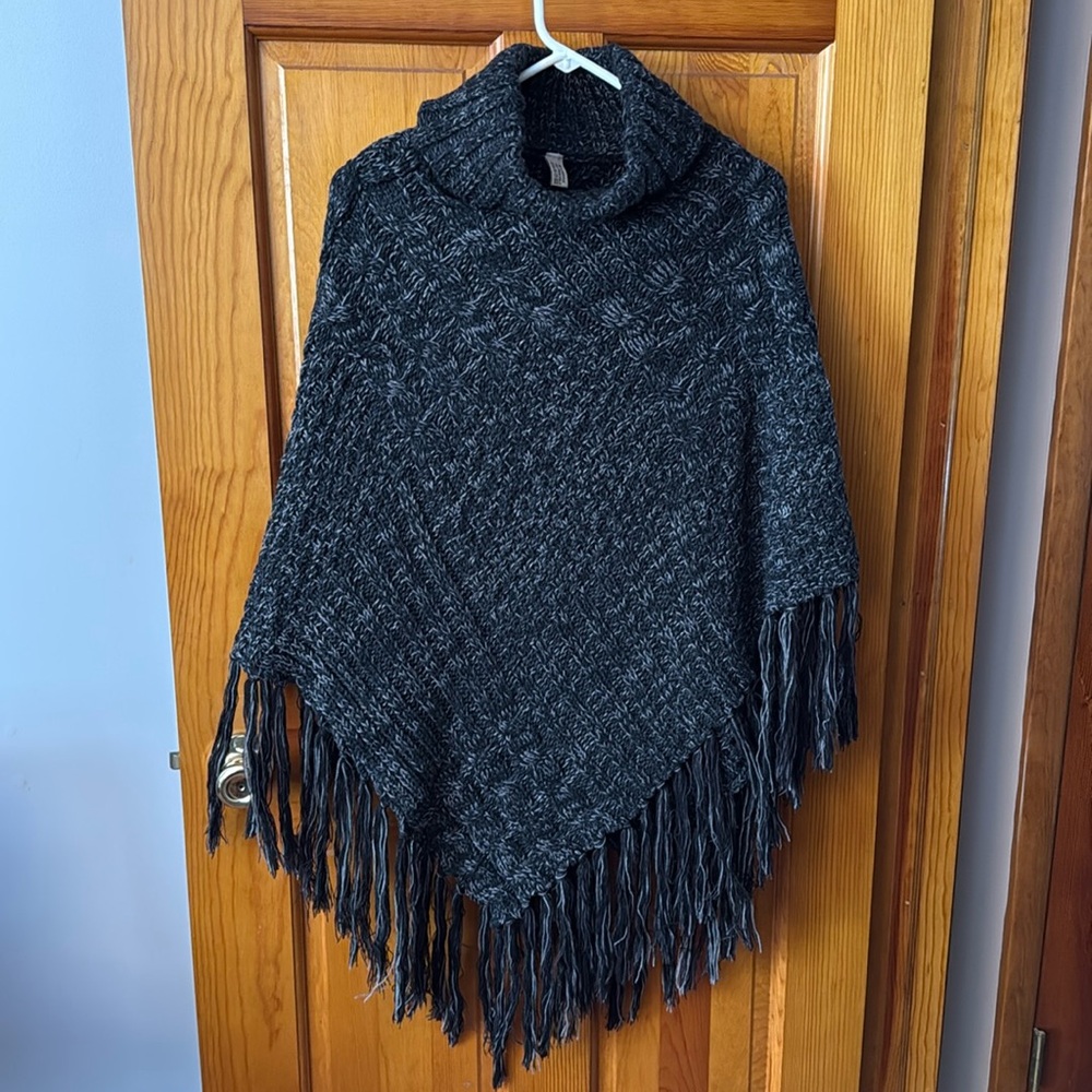Knit Turtleneck Poncho